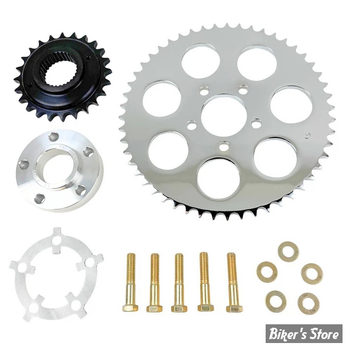 - KIT CHAINE - SOFTAIL M8 2018UP - PIGNON : 24 DENTS / COURONNE : 51 DENTS  - TC BROS. CHAIN DRIVE CONVERSION KIT FOR 2018-UP HARLEY-DAVIDSON SOFTAIL - CHROME - 111-0104