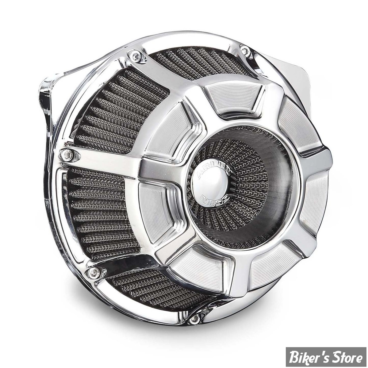 FILTRE A AIR - A.NESS - MILWAUKEE EIGHT 2023UP - INVERTED SERIES AIR CLEANER - BEVELED - FINITION : CHROME - 600-226