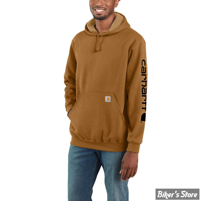 - SWEAT SHIRT A CAPUCHE - CARHARTT - SLEEVE - COULEUR : MARRON / BROWN - TAILLE S