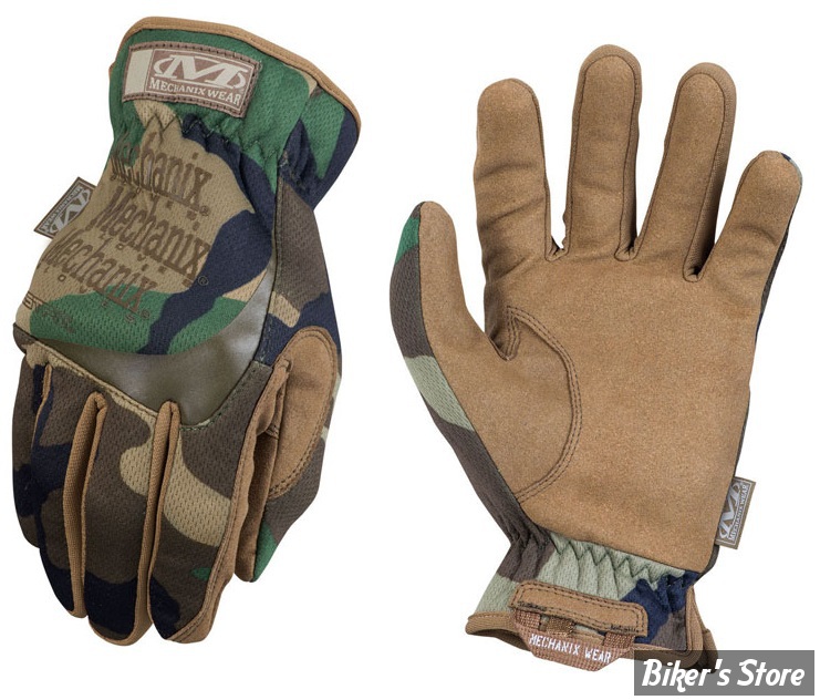 GANTS - MECHANIX - FAST FIT WOODLAND - COULEUR : CAMO - TAILLE S - HOMOLOGUE MECANIQUE ( HORS UTILISATION ROUTIERE DE LA MOTO)