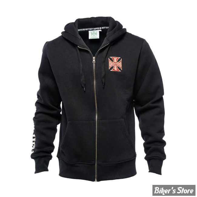 SWEAT SHIRT ZIPPÉ A CAPUCHE - WEST COAST CHOPPERS - WCC - EL DIABLO - COULEUR : NOIR - TAILLE : L