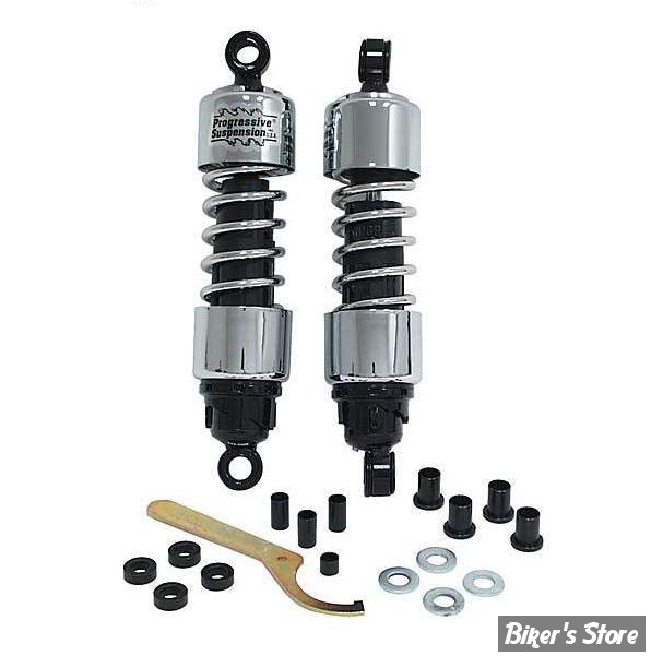 AMORTISSEURS - 12" / 30.48CM - PROGRESSIVE SUSPENSION - SERIE 412 - STANDARD - BIG TWIN 73/86 - CHROME - 412-4013C-902856