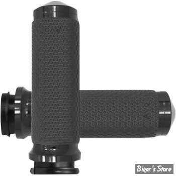 POIGNEES AVON - MEMORY GRIPS - TIRAGE ELECTRONIQUE TBW - DIAMETRE : 1.5" / MEDIUM - ROUND - FINITION : NOIR - MF-63A-ANO-FLY