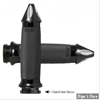Poignees Avon - Custom CONTOUR SPIKE GRIPS - TIRAGE ELECTRONIQUE - NOIR - CC-86-ANO-SP-FL