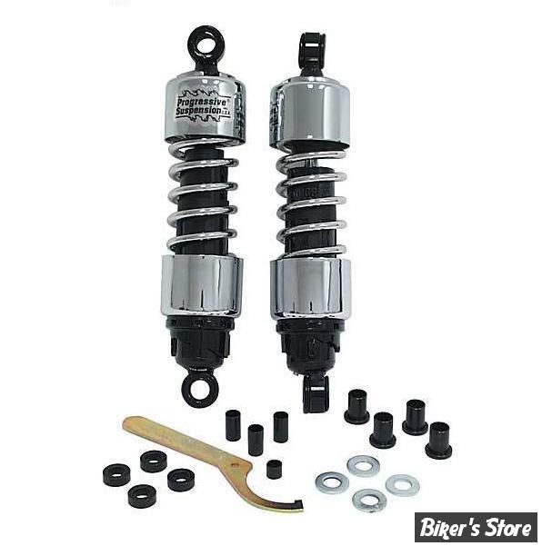 AMORTISSEURS - 12.5" / 31.75CM - PROGRESSIVE SUSPENSION - SERIE 412 - STANDARD - DYNA - CHROME - 412-4038C-974022