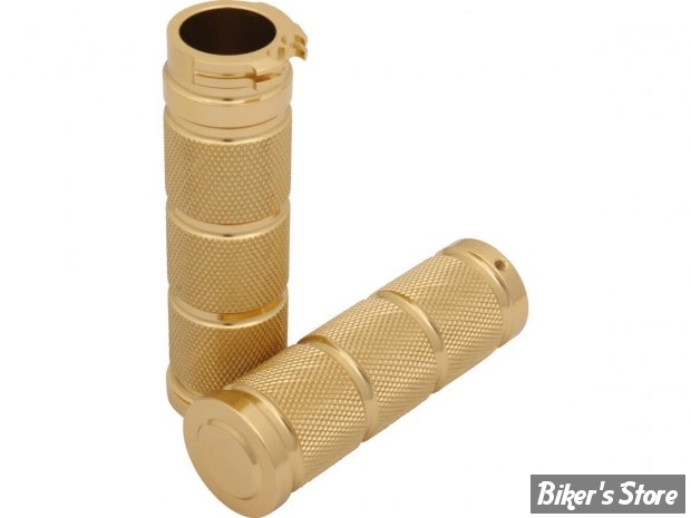 POIGNÉES - CUSTOM CHROME - TIRAGE PAR CÂBLES HD 82UP / 1" - STROKER - BRONZE