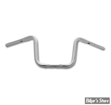 GUIDON 32MM SUR RISERS 25.40MM / GUIDON APEHANGER - HAUTEUR : 28.00CM / 11" - SANTEE - HAUTEUR : 11" - PERCE - FINITION : CHROME