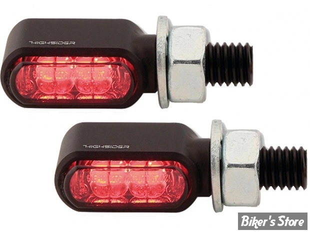 -FEU DE POSITION / FEU STOP / CLIGNO - HIGHSIDER - LITTLE BRONX - HIGHSIDER pro Little Bronx LED 3-in-1 - 3 FONCTIONS - CORPS CHROME / CABOCHON FUME