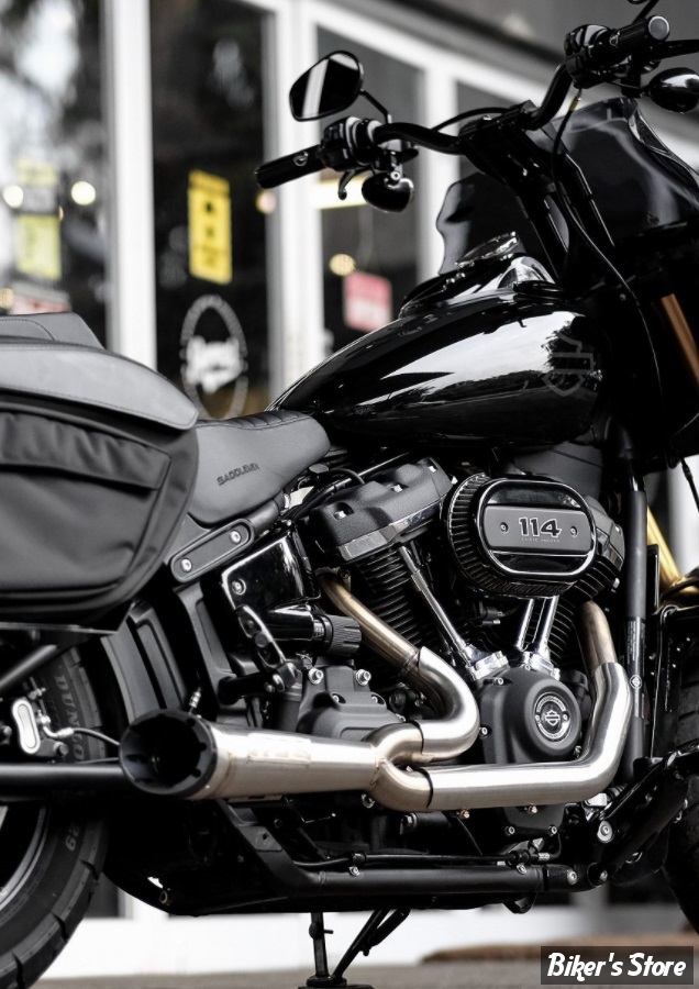 - ECHAPPEMENT - TWO BROTHERS RACING - SOFTAIL M8 FLSB / FLHC - SHORTY TURN OUT 2 EN 1 - ACIER INOX - 005-5120199-SG- 753211