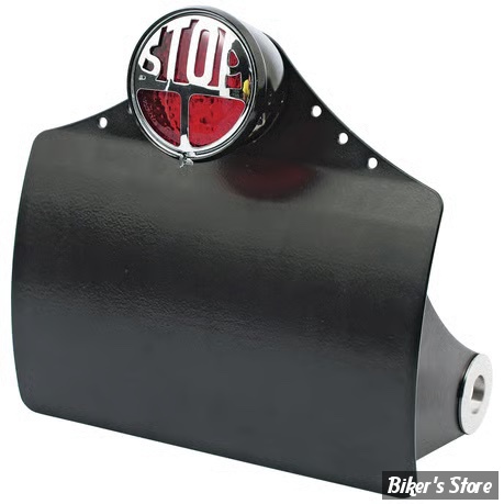 PLAQUE LATERALE - 143 X 210 - SOFTAIL 2008/2017 - CPV - CURVED AVEC FEU FORD LED - NOIR - 0414B