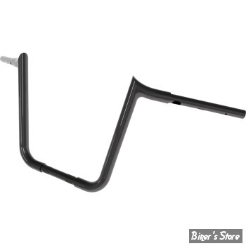 GUIDON 32mm SUR RISERS 25.40MM - HAUTEUR : 30.40CM / 12" - MAGNUM - VIKING APEHANGER Handlebar - 32MM / 1 1/4" - FLTRX 23UP / SOFTAIL 25UP - NOIR BRILLANT - 4HB-2312