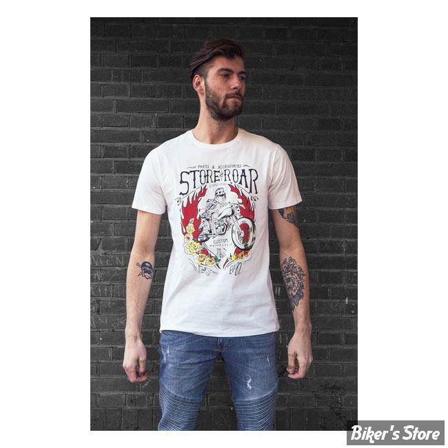 TEE-SHIRT - MCS - SKULL - BLANC - TAILLE M