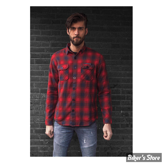 CHEMISE MANCHES LONGUES - MCS - FLANEL - WORKER - ROUGE/GRIS - TAILLE XL
