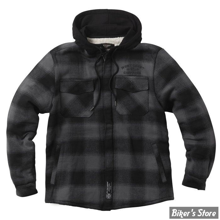  - CHEMISE MANCHES LONGUES A CAPUCHE - WCC - Hell Bent Flannel jacket - charcoal/black - TAILLE XXL