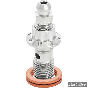 ECLATE L - PIECE N° 16 - VIS BANJO 10MM X 1 - OEM 41750-06B / 41750-06B  - ARLEN NESS - BOLT BANJO BLEEDER - TITANIUM - FINITION :  POLI - 300-821
