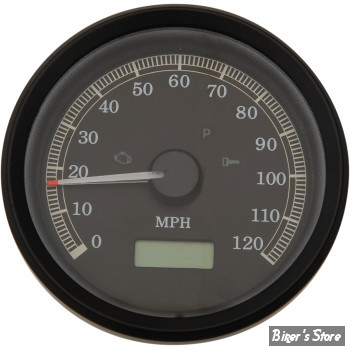 ECLATE A1 - PIECE N° 25 -  COMPTEUR - OEM 67041-98 / 67041-98B - TYPE OEM - DRAG SPECIALTIES - 3-3/8" Programmable Electronic Speedometer - EN MPH