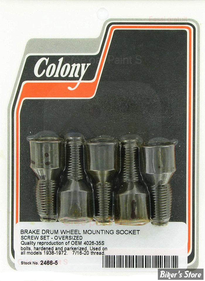 ECLATE H - PIECE N° 07 - BOULON DE TAMBOUR - OEM 43531-35 / 4026-35S - COLONY - SURDIMENSIONNÉS - PARKERIZÉ - 2466-5 - (NEUF: NI REPRIS, NI ECHANGEE)