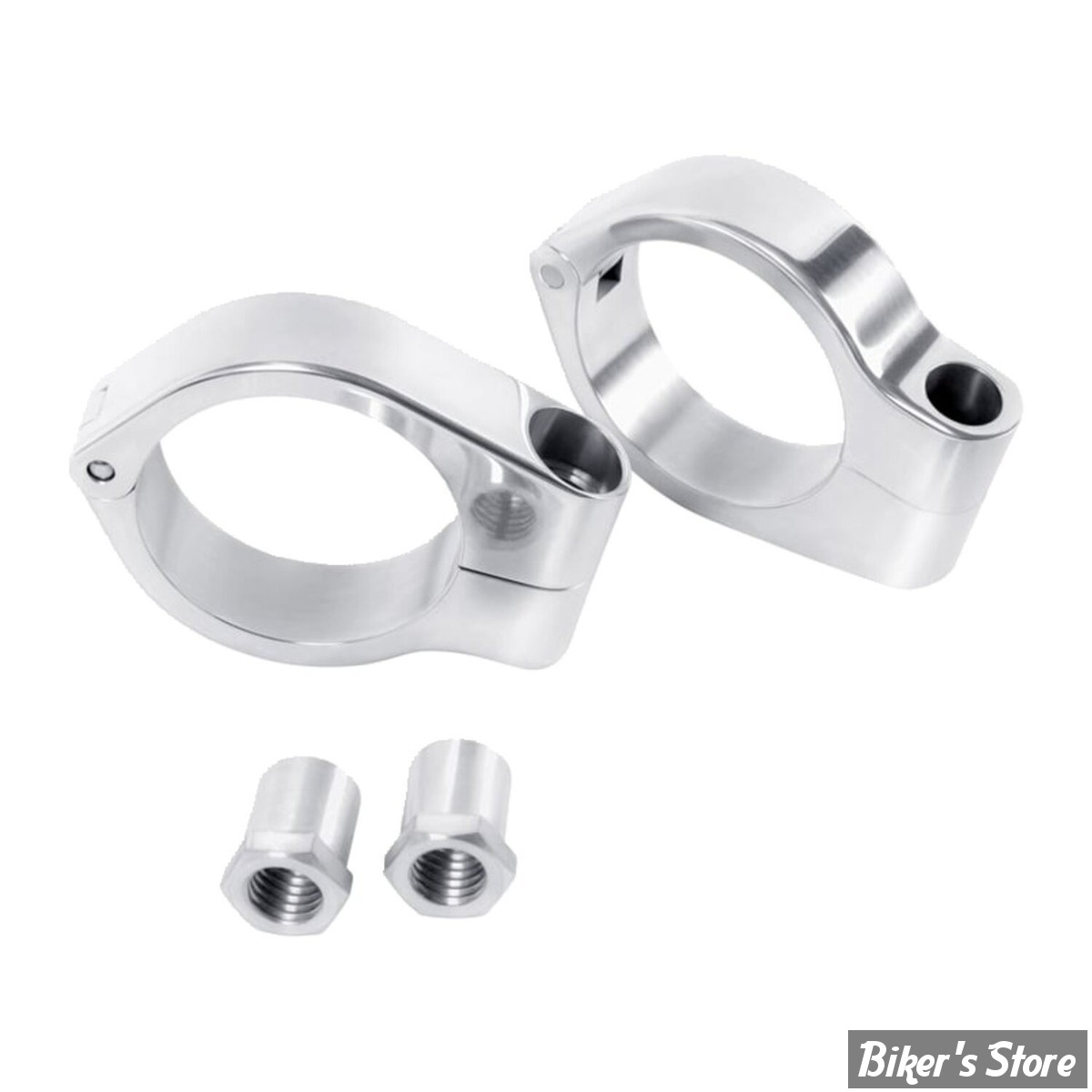 AV / KIT DE DEPLACEMENT DE CLIGNOTANTS AVANT - POUR TUBES DE FOURCHE DE 49MM - MOTONE - CHROME - PXN049W
