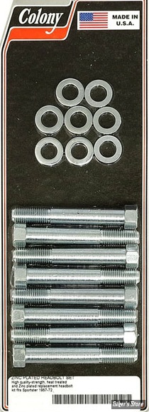 ECLATE G - PIECE N° 10 - KIT VISSERIE DE CULASSE - OEM 4714W - SPORTSTER 57/72 - OEM STYLE - ZINC - COLONY - (NEUF: NI REPRIS, NI ECHANGEE)