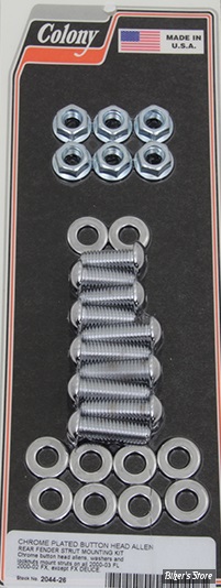 ECLATE O - PIECE N° 05 - KIT VISSERIE DE SABRES ET DE GB AR - SOFTAIL 00/03 - CHROME - COLONY - 2044-26 - (NEUF: NI REPRIS, NI ECHANGEE)