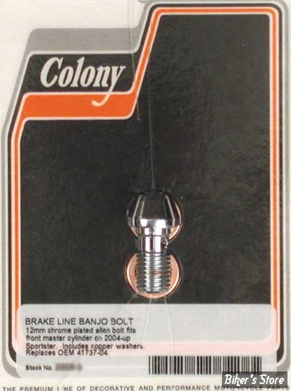 ECLATE L - PIECE N° 16A - BANJO 12MM / 1.50 - OEM 41737-04 - CHROME - ALLEN - COLONY - (NEUF: NI REPRIS, NI ECHANGEE)