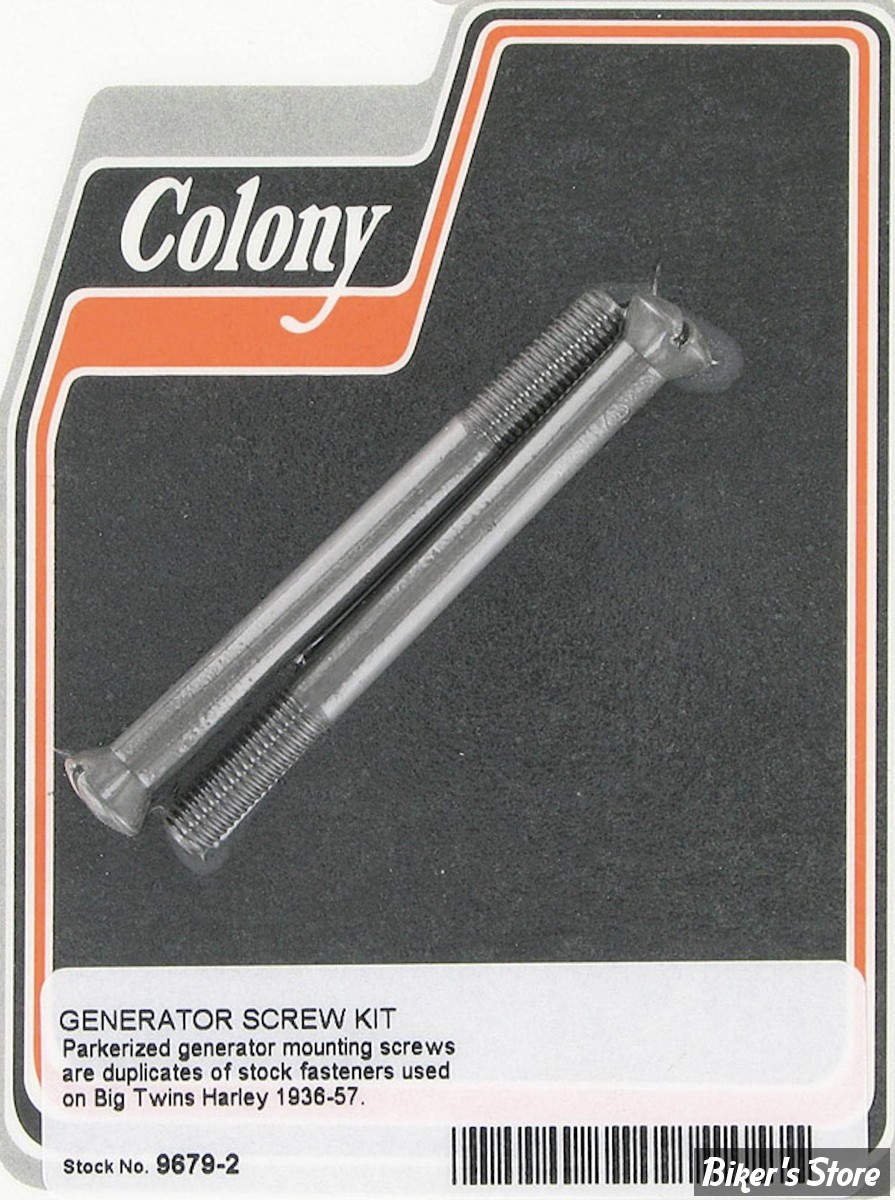 ECLATE N - PIECE N° 08 / 12 - Kit de visserie de Generatrice filetage: 1/4”-24 - OEM 30011-36 / 1523-36 - COLONY - OEM STYLE - Parkerized - 9679-2 -(NEUF: NI REPRIS, NI ECHANGEE) 