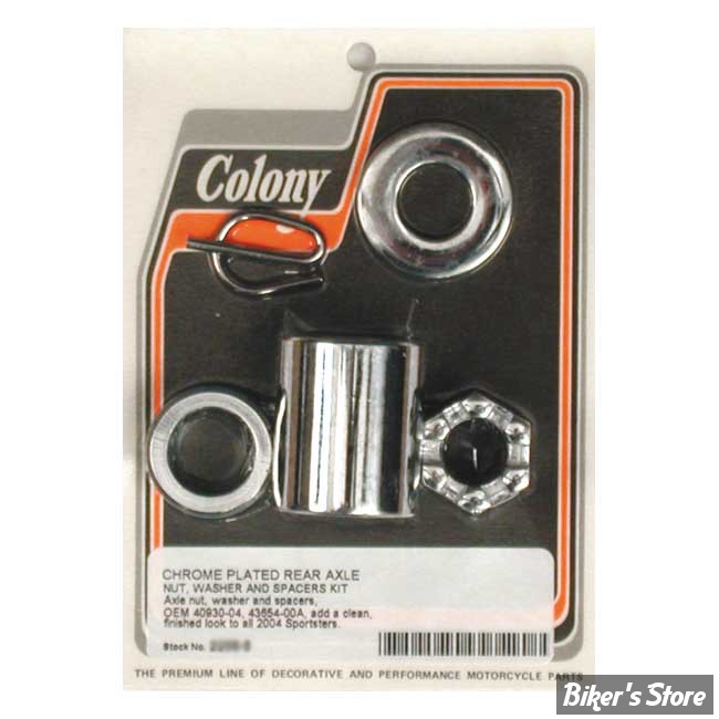 KIT ENTRETOISES D AXE DE ROUE - COLONY - ESSIEU ARRIERE - SPORTSTER 06/07 - LISSE - (NEUF: NI REPRIS, NI ECHANGEE)