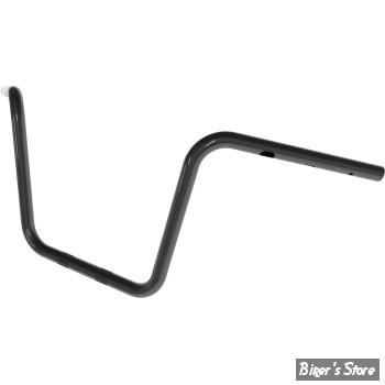 GUIDON APEHANGER 1" - HAUTEUR : 25.40CM / 10" - MAGNUM - BAGGER STYLE HANDLEBAR - SOFTAIL 25UP - NOIR BRILLANT - 4HB-2510