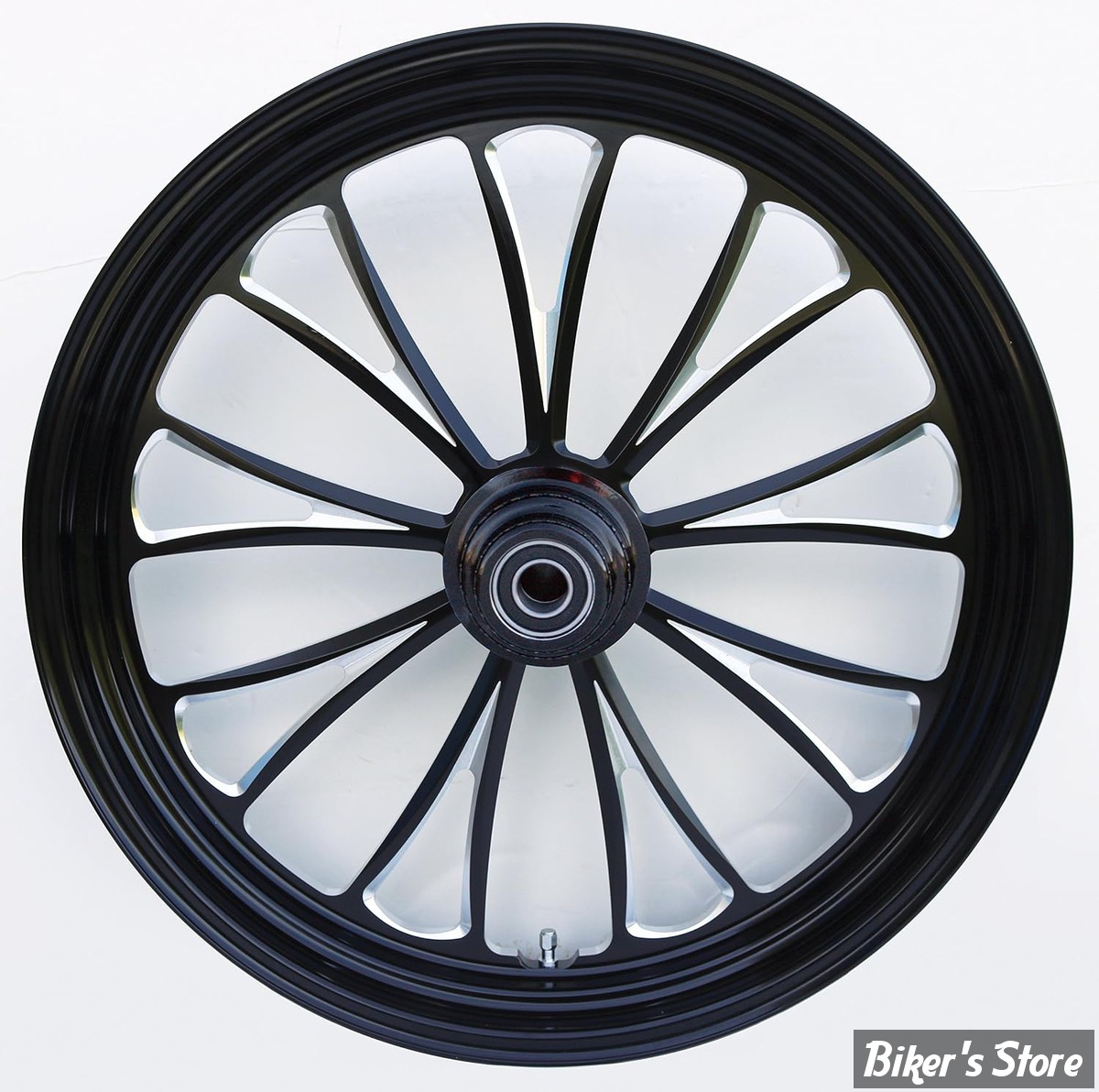 18 x 3.50 - ROUE ULTIMA ALUMINIUM - APPLICATION CUSTOM AXE 1" - MANHATTAN - S-F - Manhattan Front Wheel  - BLACK CUT - 37-668