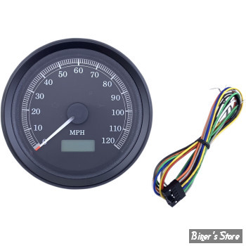 ECLATE A1 - PIECE N° 25 -  COMPTEUR - OEM 67041-98 / 67041-98B - TYPE OEM - DRAG SPECIALTIES - 3-3/8" Programmable Electronic Speedometer - UNIVERSEL - EN MPH