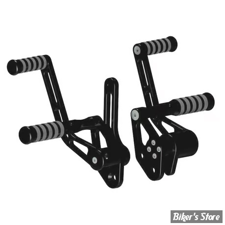 - COMMANDES AVANCEES - DYNA 06/17 - RICK'S - BILLET ALUMINIUM - LONGUEUR :+ 2.5" - REPOSES PIEDS : O'RING - NOIR - 50-1125000-3