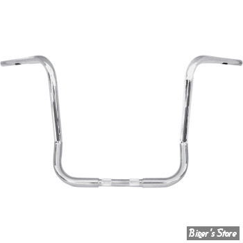 - GUIDON APEHANGER - GUIDON WILD 1 - CHUBBY BAGGER APE - HAUTEUR : 14 - FINITION : CHROME