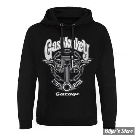   - SWEAT SHIRT A CAPUCHE - GAS MONKEY -  Big Piston Epic hoodie - BLACK - TAILLE XL