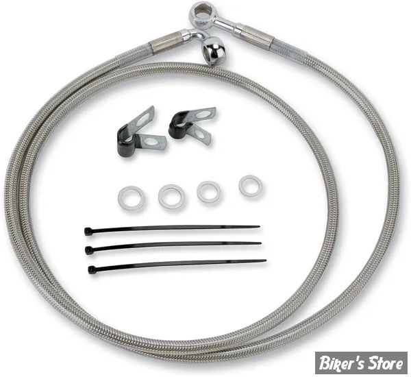 DURITE DE FREIN AVANT - SOFTAIL DYNA FXDWG 93/05 / SOFTAIL FXST 84/99 - LONGUEUR : +4 " (129CM / 50"7/8) - OEM 45206-97 / B - INOX - 640115-4