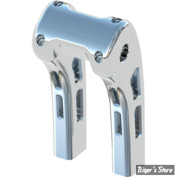 POUR GUIDON DE Ø 32.00 MM / 1"1/4 - MAGNUM STERLING CHROMITE - SOFTAIL M8 18UP - Ghost Risers - HAUTEUR : 20.30 CM / 8" - STANDARD CLAMP - CHROME - 3R-0408