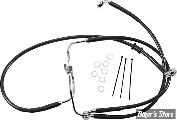 DURITE DE FREIN AVANT - DYNA FXDF 08/17 / FXDL 14/17 - LONGUEUR : +2 " (52,50CM / 20" 5/8) - OEM 42163-08 - INOX / NOIR