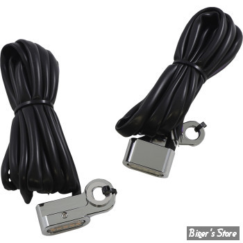 2 - CLIGNOS DRAG SPECIALTIES - LED Handlebar Marker Lights - SOFTAIL 00/14 / DYNA 99/17 / SPORTSTER 96/03 - CORPS : CHROME / CABOCHON : TRANSPARENT - L22-0230DCE