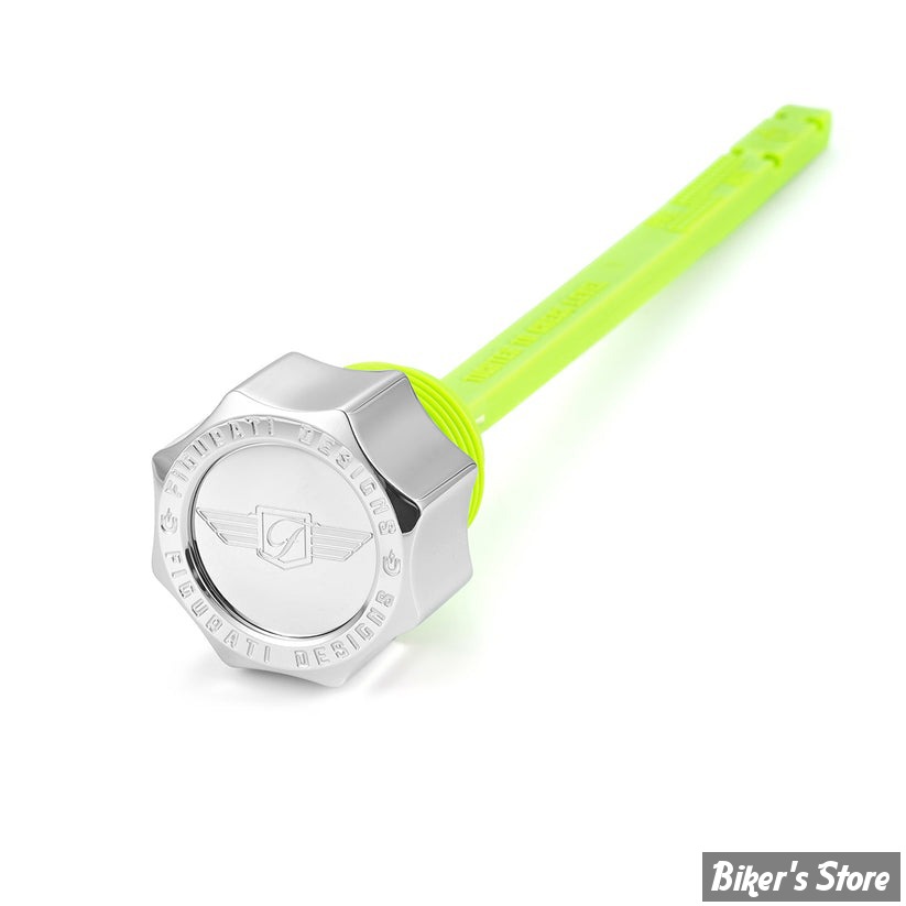 BOUCHON / JAUGE DE NIVEAU D'HUILE - OEM 0000000 - INDIAN CHALLENGER 20/24 - FIGURATI DESIGN - JAUGES D'HUILE FIGURATI DESIGNS EN INOX - FINITION : ARGENT ROND - FD01-MAGDSPP-SM-SS