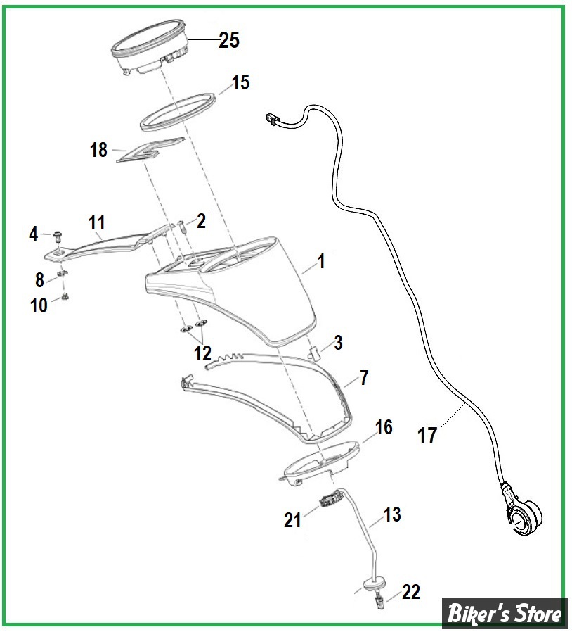  ECLATE A1 - PIECE N° 00 - ECLATE DES PIECES DE CONSOLE - SOFTAIL M8 FLSB 2018UP