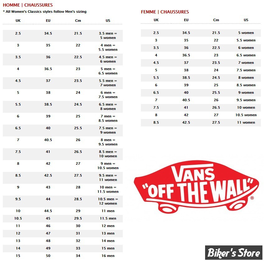 39 taille us vans