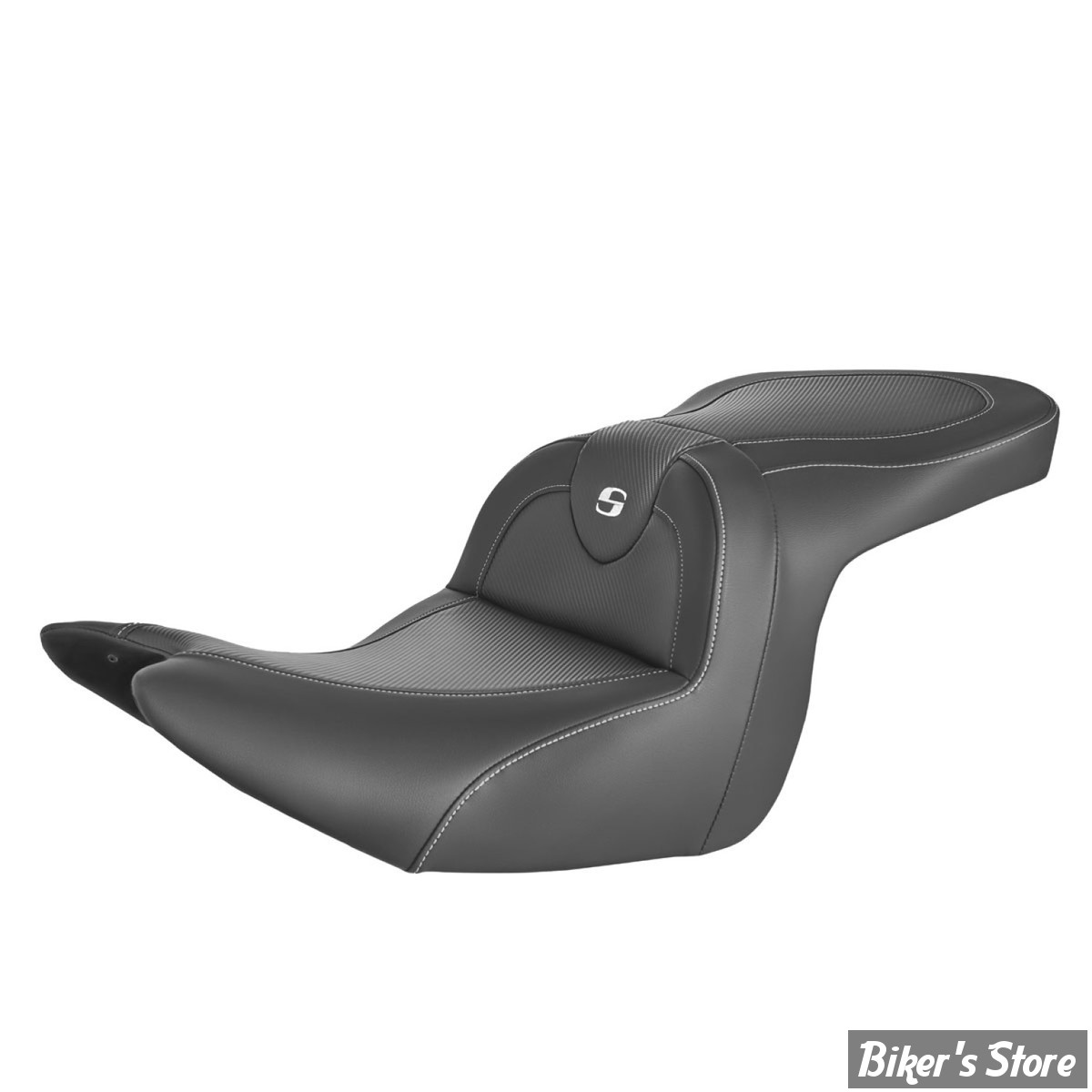 SELLE DUO SADDLEMEN - HONDA GOLDWING GL1800 2018UP - GL1800 TOUR ROADSOFA CF ™ SEAT - SANS DOSSIER CONDUCTEUR - NOIR / FIBRE DE CARBONE - H18-07-185