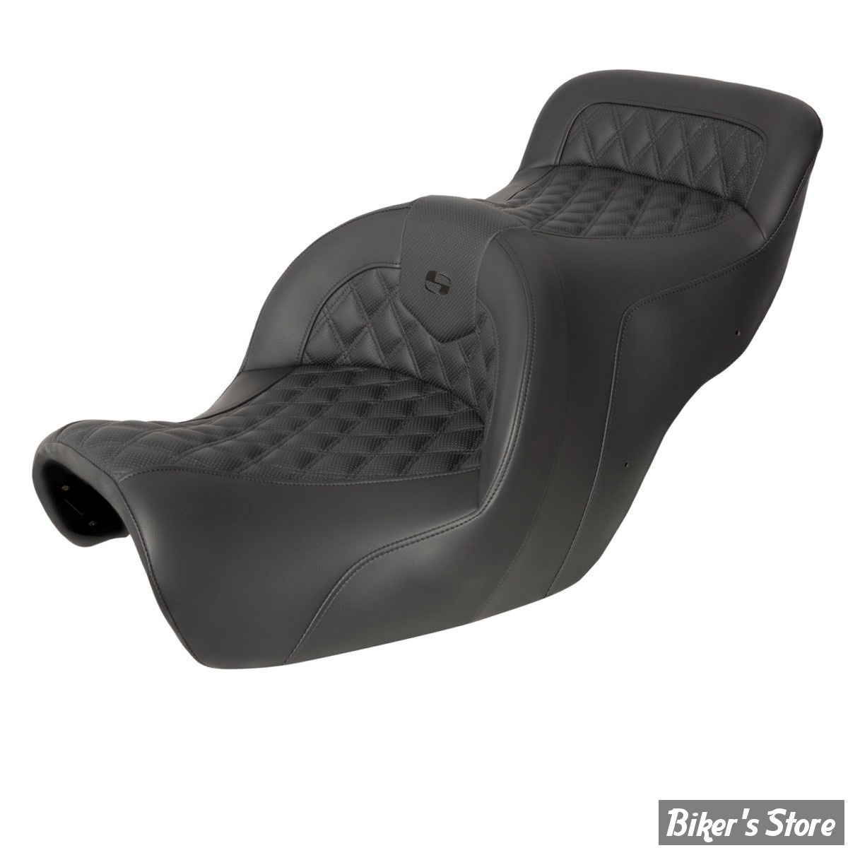 SELLE DUO SADDLEMEN - HONDA GOLDWING GL1500 - GL1500 ROADSOFA LS ™ SEAT - SANS DOSSIER CONDUCTEUR - NOIR / Black Lattice Stitched - H88-07-182