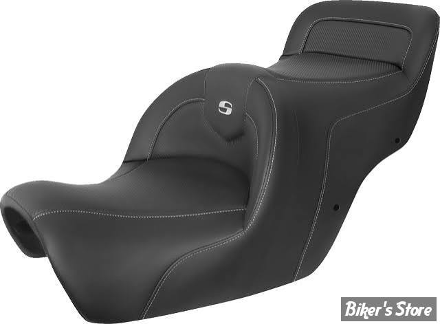 SELLE DUO SADDLEMEN - HONDA GOLDWING GL1500 - GL1500 ROADSOFA CF ™ SEAT - SANS DOSSIER CONDUCTEUR - NOIR / FIBRE DE CARBONE - H88-07-185