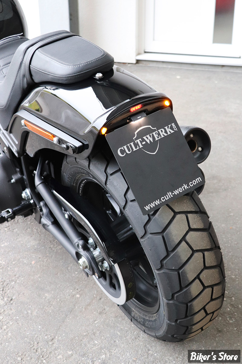 Support Latéral Pour Plaque D'immatriculation Moto - Compatible Harley Et Motos Custom (Chopper, Bobber) - Noir