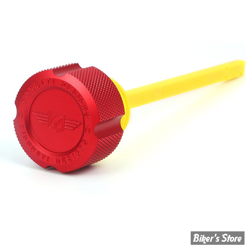 DOC A / PIÈCE N°103 - BOUCHON D'HUILE - OEM 62700136 - TOURING 2017UP - FIGURATI DESIGN - ALUMINIUM - FINITION : ROUGE CRÊNELÉ - FDP01-M8KN-R