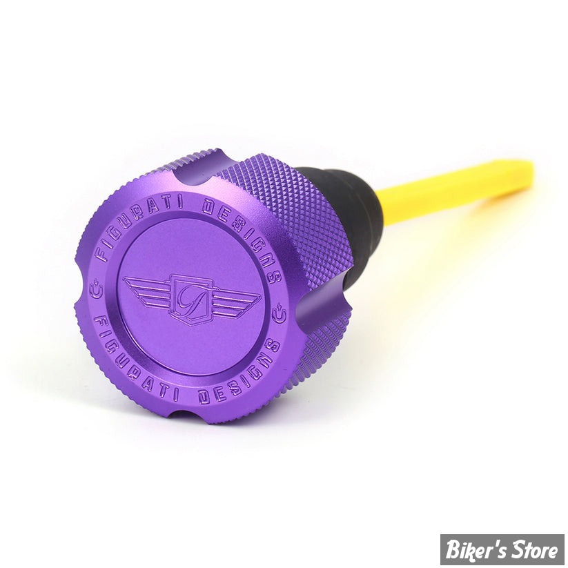 DOC A / PIÈCE N°103 - BOUCHON DE RÉSERVOIR D'HUILE - TOURING 07/16 -  OEM 62849-07A - FIGURATI DESIGN - ALUMINIUM - FINITION : VIOLET CRENELÉ - FDP01-TCKN-P