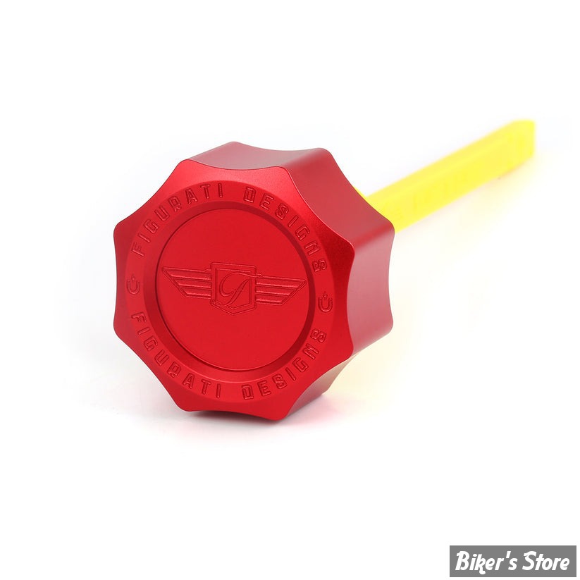 DOC A / PIÈCE N°103 - BOUCHON D'HUILE - OEM 62700136 - TOURING 2017UP - FIGURATI DESIGN - ALUMINIUM - FINITION : ROUGE ROND - FDP01-M8SM-R