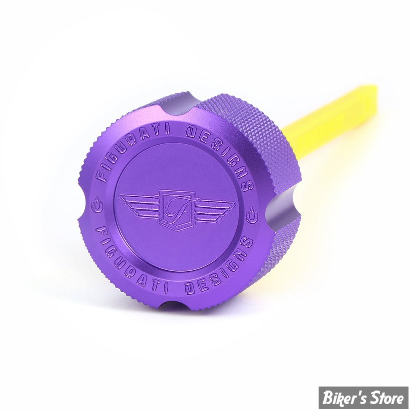 DOC A / PIÈCE N°103 - BOUCHON D'HUILE - OEM 62700136 - TOURING 2017UP - FIGURATI DESIGN - ALUMINIUM - FINITION : VIOLET CRÊNELÉ - FDP01-M8KN-P