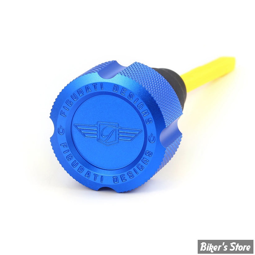 DOC A / PIÈCE N°103 - BOUCHON DE RÉSERVOIR D'HUILE - TOURING 07/16 -  OEM 62849-07A - FIGURATI DESIGN - ALUMINIUM - FINITION : BLEU CRENELÉ - FDP01-TCKN-B