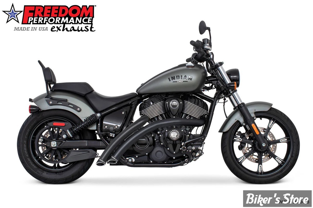 - ECHAPPEMENT - FREEDOM PERFORMANCE - INDIAN CHIEF 22UP THUNDERSTROKE - RADICAL RADIUS - NOIR  / EMBOUT SLASH NOIR - IN00463